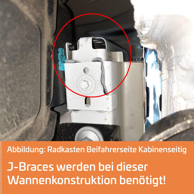 Load Box Reinforcement Brackets (J-Braces) Ford Ranger 2023