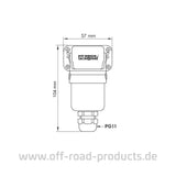 Aqua-Signal BX1000 Dachstecker 5-polig - Wasserdichte Kabeldurchführung 24V