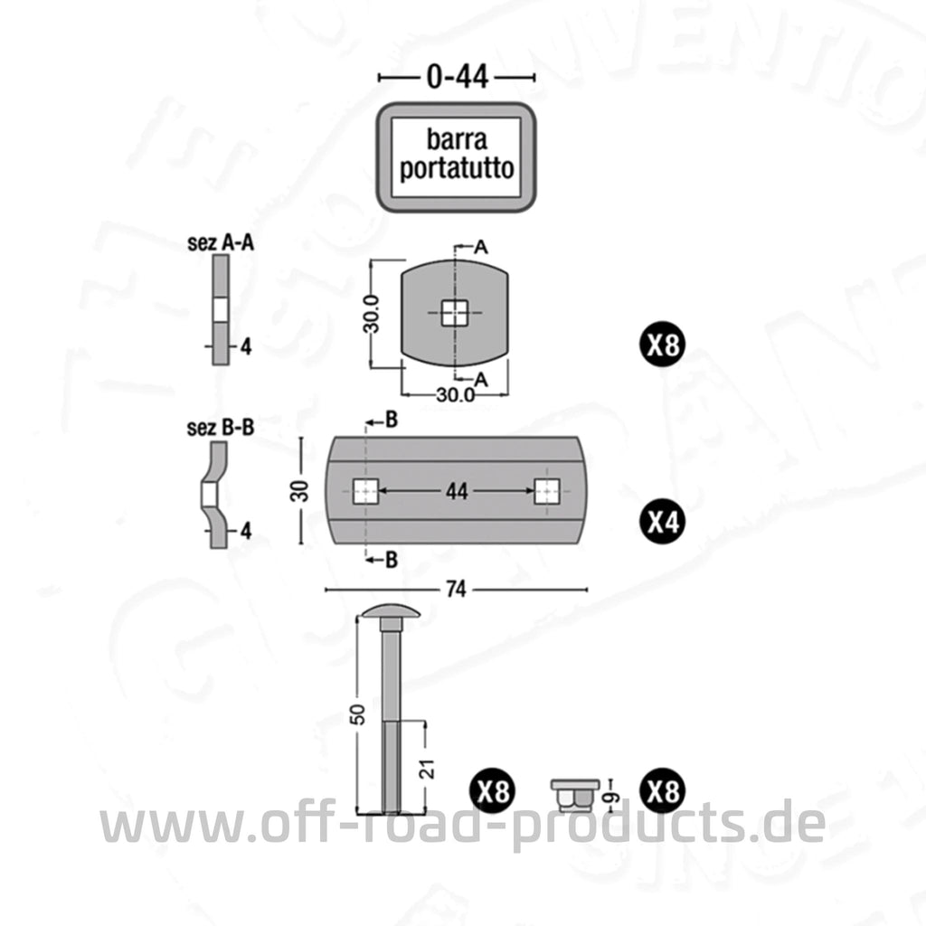 Autohome Dachzelt Montage-Kit Ersatz für Maggiolina – ORP4x4