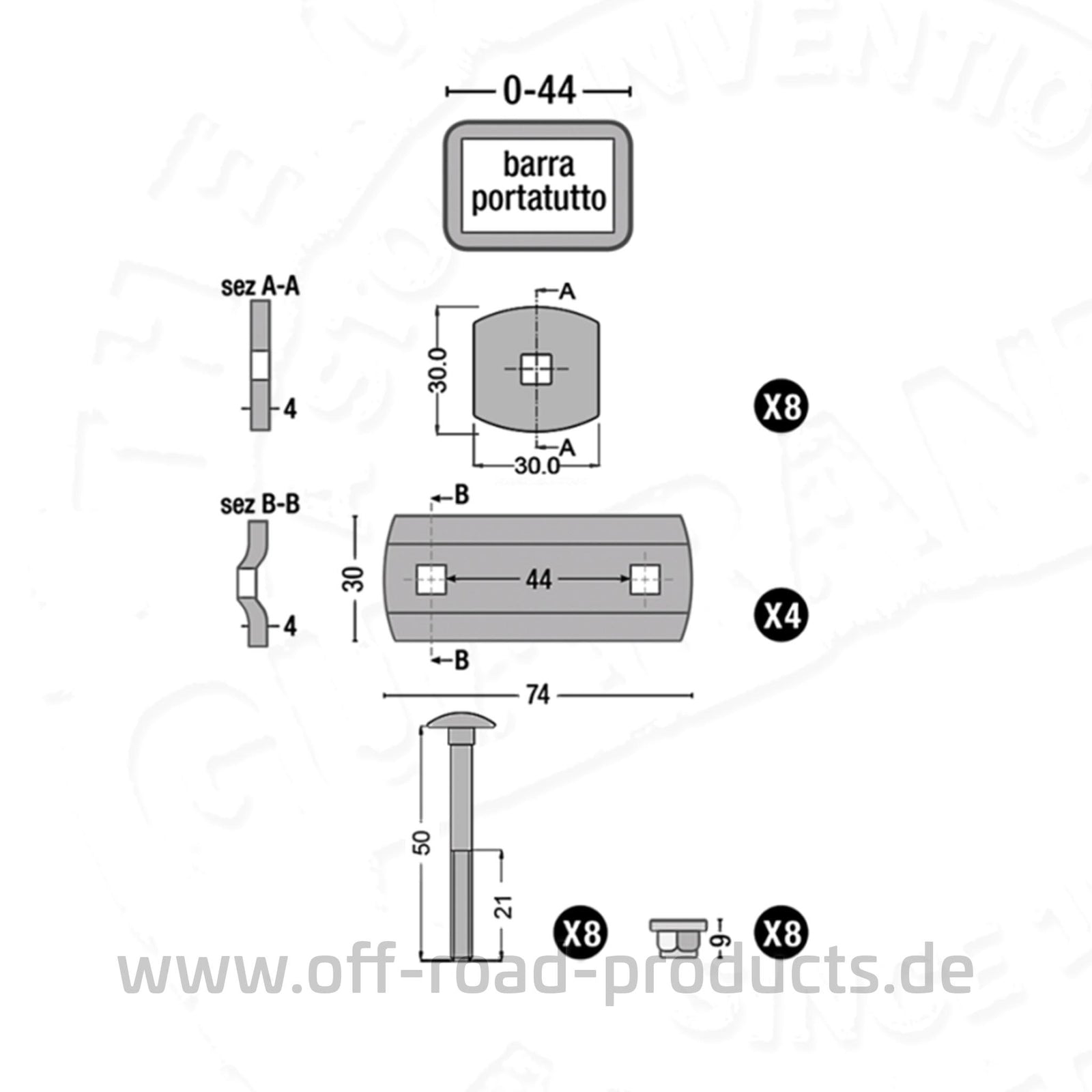 Autohome Dachzelt Montage-Kit Ersatz für Maggiolina – ORP4x4