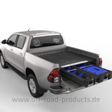 Decked Schubladensystem Toyota Hilux mit Schubladenteilern und Werkzeugboxen