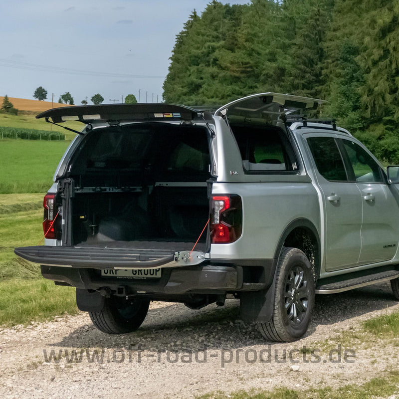 Hardtop Fleetrunner Ford Ranger 2023 DC mit offener Heck- und Seitenklappe