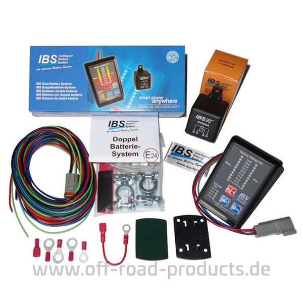 IBS-DBS, 12 Volt Doppelbatterie System mit Monitor, 200A Relais, Kabel- und Terminalkit