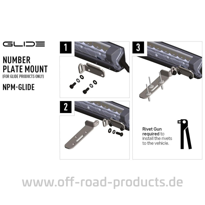 Lazer-Lamps Zusatzscheinwerfer Montage Halterungen Kennzeichen - Glide 18