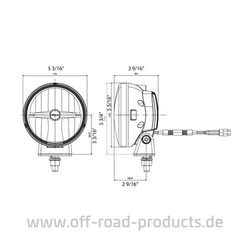 Scheinwerferkit PIAA LP560 LED mit Gitter Abmessungen