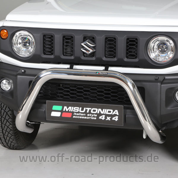 Rammschutzbügel Super Bar Suzuki Jimny ab 2018 in Edelstahl glanzpoliert 
Detailaufnahme