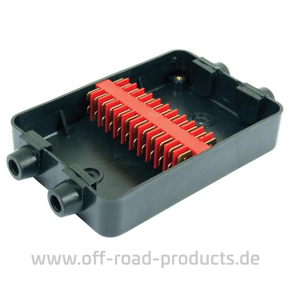 Kabel Verteilerbox aus Kunststoff 12 Flachstecker Anschlüsse