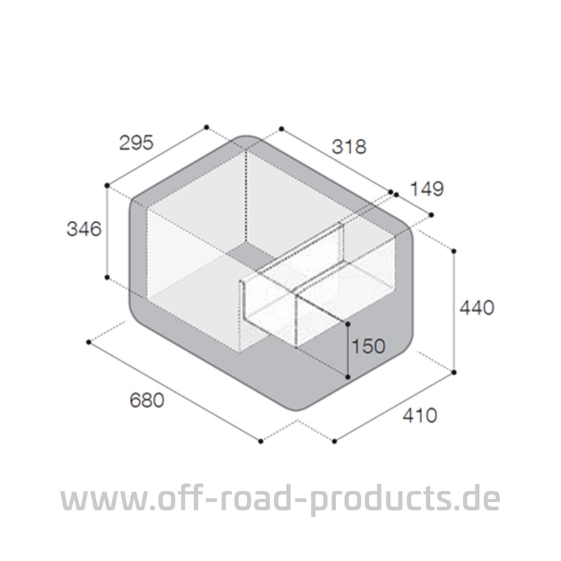 Vitrifrigo VF35P tragbare Kompressor-Kühlbox Abmessungen