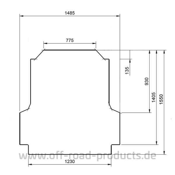 Antirutschmatte Ford Ranger 2023 DC mit Laderaumwanne ab Werk